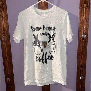 Bella Canvas Bunny Coffee White Graphic Tee